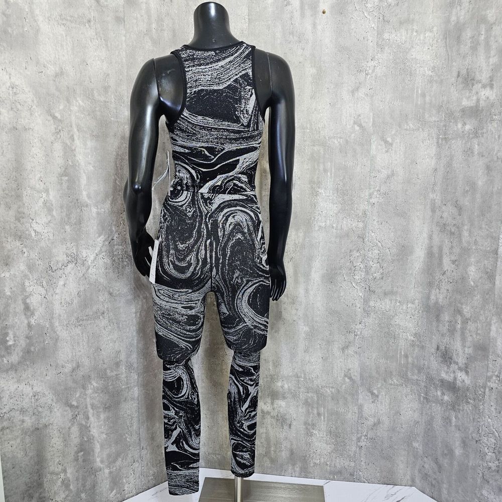 Athleta Womens XS Aurora Seamless Shine Metallic‎ Swirl Workout Set Tank & Pants - Picture 4 of 13